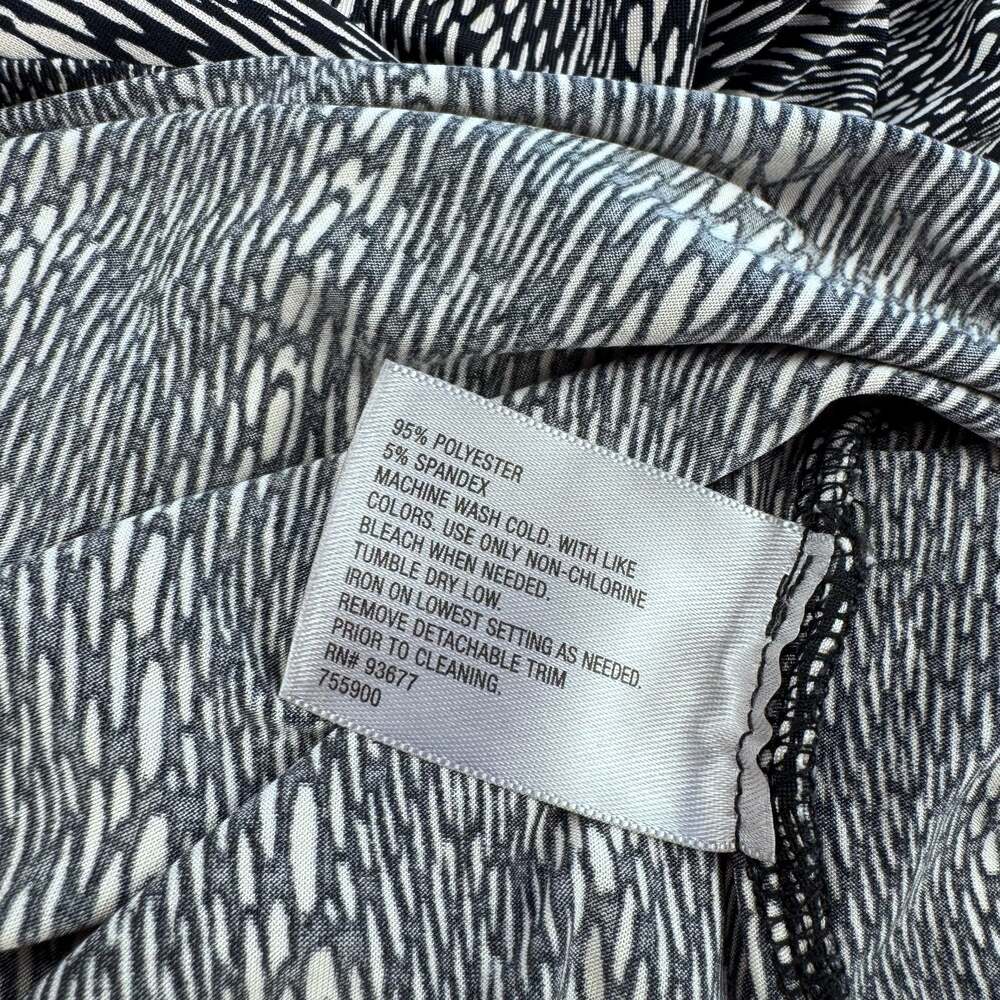 Worthington Petite Stretch Sleeveless Cowl Neck Top Black White Size PM OFFICE S - Picture 4 of 6